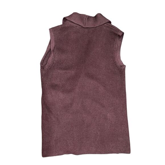 Guess Women Knit Sleeveless Sweater Vest Long Size Large Maroon Wine - Picture 2 of 4